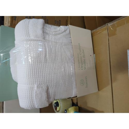 Turkish Linen Waffle Knit Lightweight Kimono Spa & Bath Robes for Women - Quick Dry - Soft size small & medium white