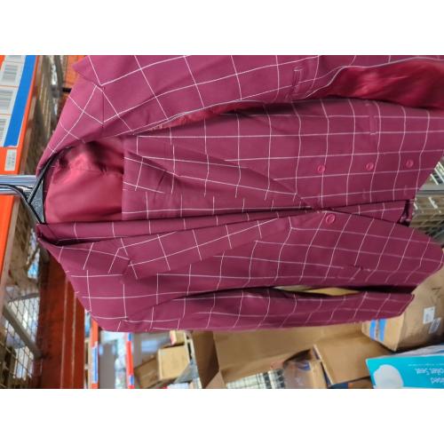 Size M/L...Mens 3 Piece Slim Fit Plaid Suit Blazer Jacket Vest Pants