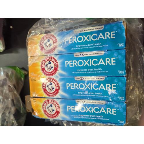 ARM & HAMMER Peroxicare Toothpaste for Gum Health, Baking Soda Toothpaste for Adults, Fluoride, Clean Mint, 6.0 oz (Pack of 4)