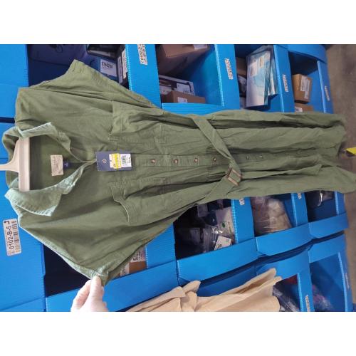Size M ....100% Silk Dress Women's Solid Color Lapel Short Sleeve Single Breasted Fashion Dress