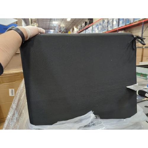 Waterproof Outdoor Chair Cushions 24x24, Memory Foam Outdoor Cushions for Patio Furniture with Removable Cover, Deep Seat Cushions for Outdoor Furniture with Ties and Handle, Black