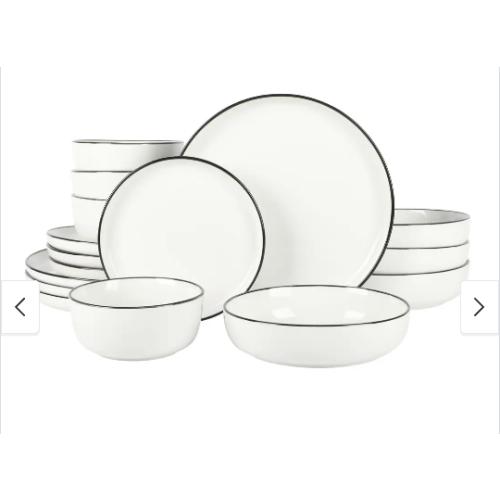 Gibson Home Oslo Dinnerware Set - Black and White
