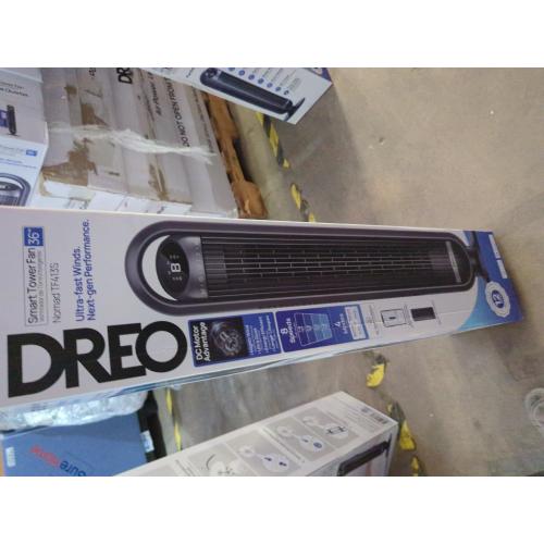 Black Dreo - 27ft/s Velocity Quiet Floor Fan, 90 Oscillation, 8 Speeds, Remote Control, 4 Modes,DC Motor, Nomad - Black
