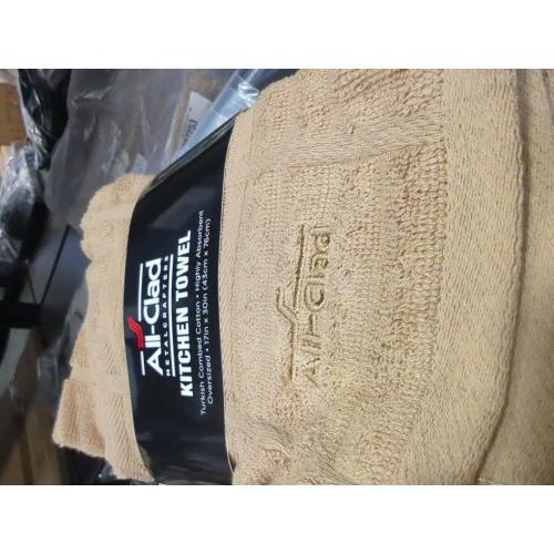 All-Clad Solid Kitchen Towels: Highly Absorbent, Super Soft Long Lasting - 100% Cotton, 17x30 Tea Towels for Cleaning & Drying Dishes, Pans, Glassware, or Countertops, (3-Pack), Cappuccino