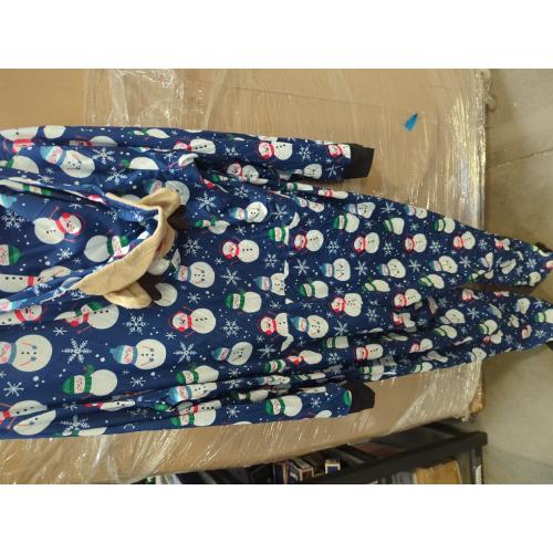Christmas Pajamas XXL Lounge Sets Long Sleeve Hooded Deer Print Zipper Jumpsuit Sleepwear