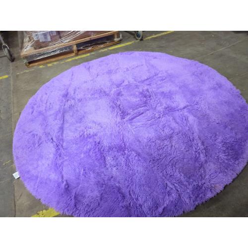 Purple Round Rugs for Bedroom - Machine Washable, Medium Circle Area Rugs for Living Room, Soft and Fluffy Shaggy Carpet for Teen Girls and Boys, Nursery Rooms, Dorms, Home Decor Aesthetic