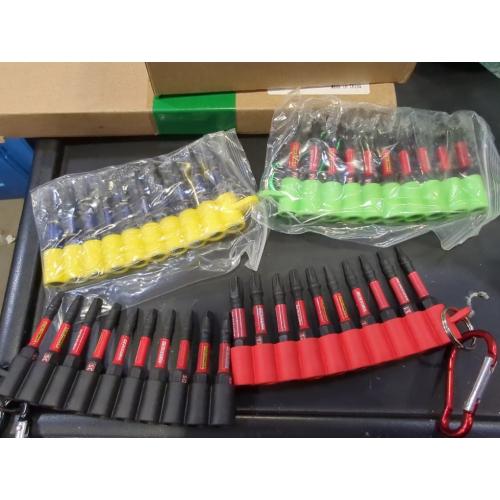 Impact Screwdriver Bits Set, 50 Pieces 2”Muliti Head Magnetic S2 Steel Driver Bits PH/SQ/Torx/Hex/PZ with Soft Hanging Strips