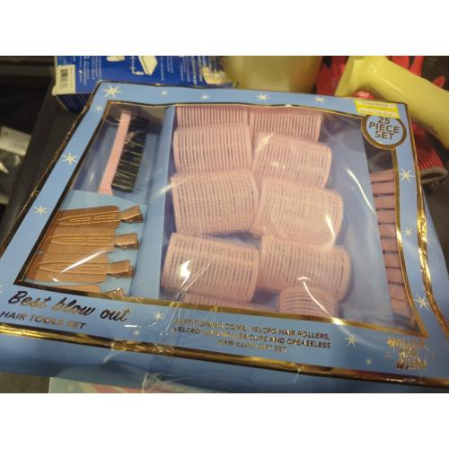 Set of 25 Holler & Glow Best Blow Out Tools Set  Limited Edition  Velcro Rollers for Hair  for Lift & Volume  No Crease Hair Clips  Easy to Use Blowout for Curl