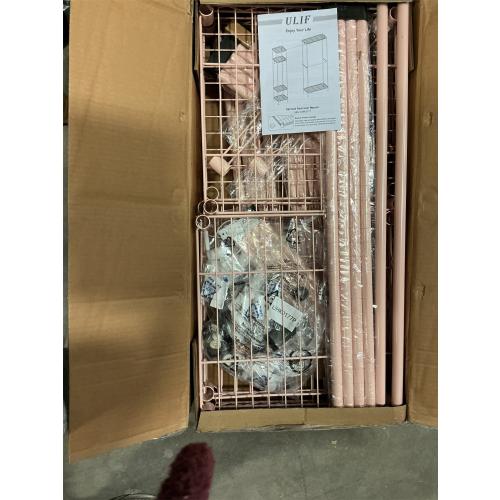 Ulif E10 Clothes Rack（With Stretchable Hanger Rod）Freestanding Clothing Racks for Hanging Clothes，Adjustable Closet Organizer System，Portable Garment Rack 73-97W x 15 D x 72 H，Max Load 800LBS，Pink