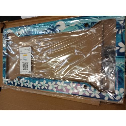 License Plate Frame Floral Hibiscus Car Tags Aluminum License Plate Covers for Girl Women Car Accessories Decoration 2 Holes with Screw