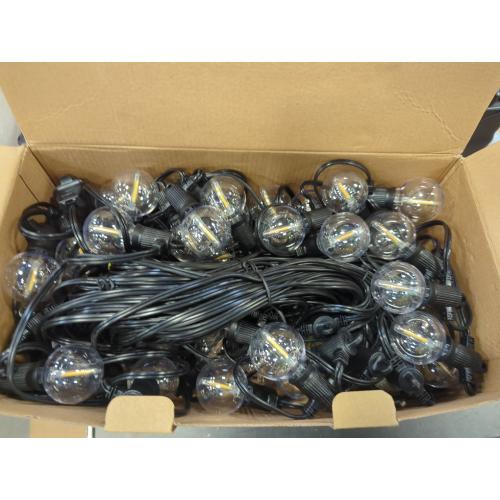 Outdoor String Lights, 150FT Patio Lights with 75 Shatterproof G40 Globe Bulb(3 Spare), Waterproof Connectable Dimmable LED Hanging String Lights for Outside Backyard Porch Balcony(2x75FT)