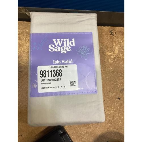 Wild Sage Brushed Cotton Percale 300-Thread-Count Standard/Queen Pillowcase in Lunar Rock