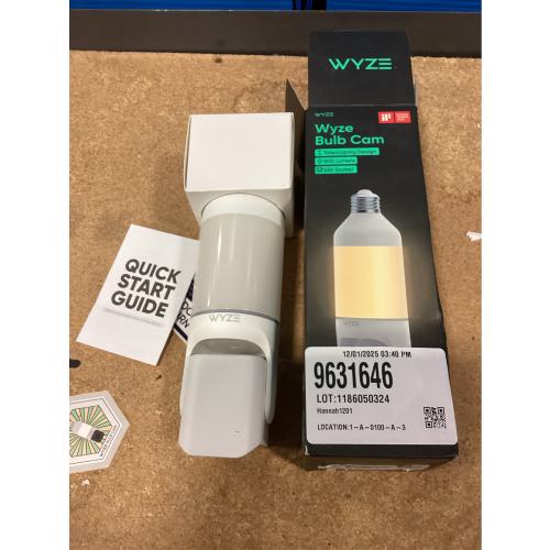 Bulb Cam Plug-In, 2K Wireless HD Security Camera Outdoor Indoor Full Color Day and Night, Dimmable LED Bulb