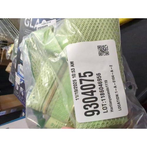 Mesh Shower Bag 10.2x9.9'' Quick-Dry Caddy with Zipper & 2 Pockets. Portable Toiletry Tote for Bathroom, Gym, Travel, Camp, Beach, for Sunscreen, Dorm & College Essentials (Green)