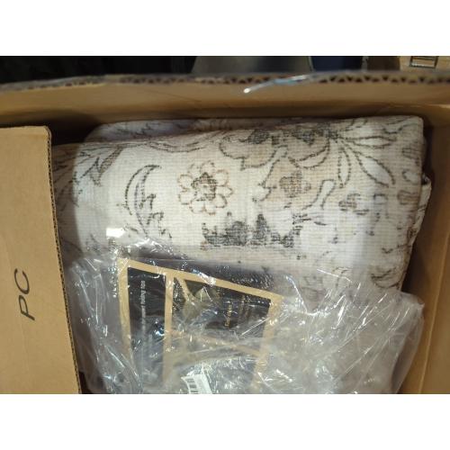 9x12 Beige Area Rug Vintage Living Room Bedroom Washable Carpet Non-Slip Soft Low Pile Distressed Indoor Large Throw Rug for Dining Room Office