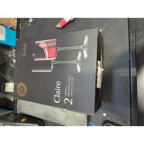 JoyJolt Claire Crystal Red Wine Glasses –  Set of 2 - 14-Ounce Wine Glass Set – Made in Europe