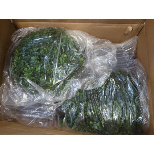 21.6“ Artificial Lavender Topiary Ball Trees Set of 2, UV Protected Outdoor Faux Potted Plants with Cement Pot, Evergreen Shrubs Bushes for Front Door Porch Garden Backyard