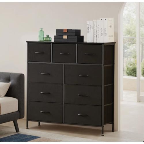 9 Drawer Black Storage Tower