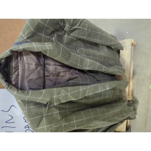 Aesido Mens 2XL-XL Green 3pc Suit Plaid Tuxedos Business Suits Slim Fit Double Breasted