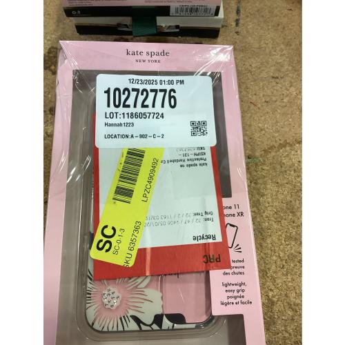 kate spade new york - Protective Hard Shell Case for Apple® iPhone® 11 - Cream With Stones/Hollyhock Floral Clear