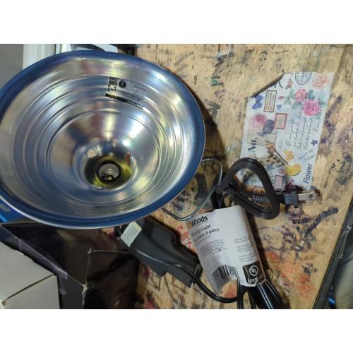 Woods Clamp Lamp Light with Aluminum Reflector; 150W; UL Listed; 6- Foot Cord