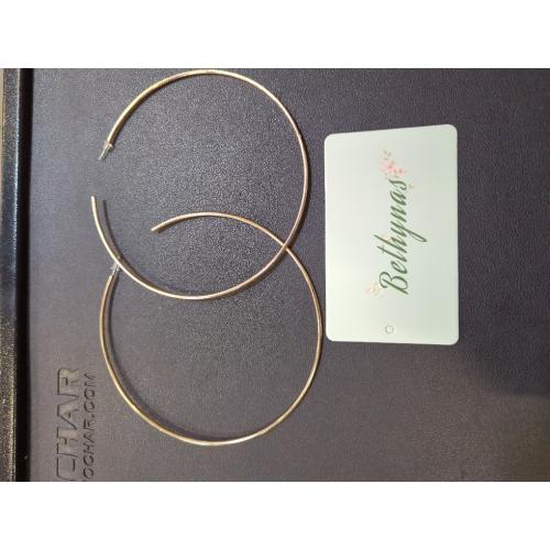 KeyStyle Gold Hoop Earrings for Women, Stainless Steel Hoops Earring Lightweight Loops, 2 mm Thick Hypoallergenic Circle Endless Thin Hoop (30 mm,50 mm,70 mm,100 mm)