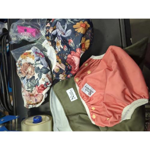 Nora's Nursery Reusable Swim Diapers and Wet Bag - One Size Fully Adjustable - Harlow Swim 3 Pack with Wet Bag