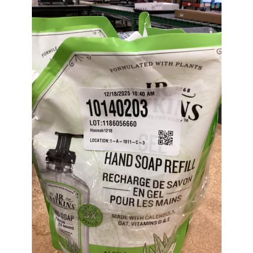 J.R. Watkins Aloe Green Tea Gel Hand Soap Refill - Case of 3/34 fz