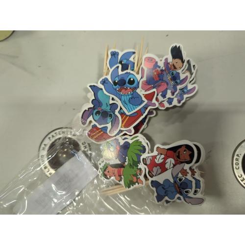 24x Lilo Kids Fun Cupcake Toppers – Strong Picks Happy Birthday Décor, Cupcake Decorations for Kids' Birthdays