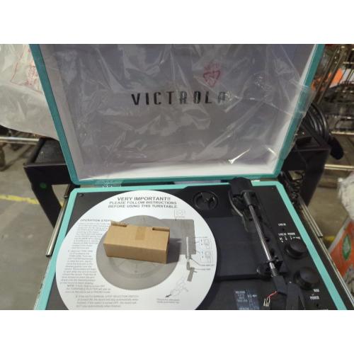 Victrola Journey   Bluetooth Suitcase Record Player with Matching Bridge Stand & Built-In Speakers – 3 Speed Vinyl Record Player, RCA Out, Headphone Jack, Vinyl Stream (Turquoise)