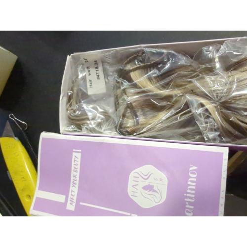 Sew in Extensions Human Hair 24Inch 120Grams Blonde Highlights Hand Tied Weft Hair Extensions Light Brown Mix Platinum Blonde Straight Weft Hair Extensions Real Human Hair Double Weft Sew in Bundles