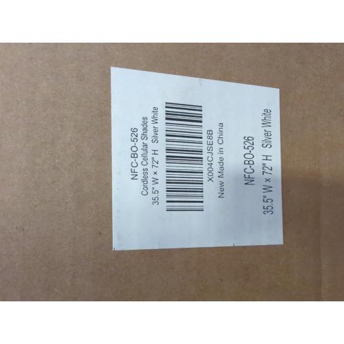 LazBlinds Cordless Cellular Shades, No Tools No Drill Blackout Honeycomb Shades Pleated Blinds for Windows, 35.5'' W x 72'' H, Silver White