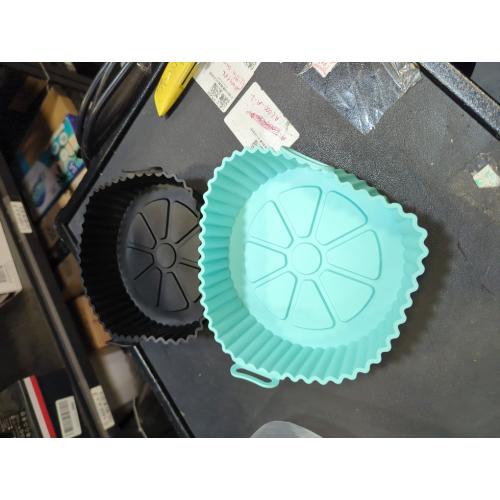 Teal and Black 2 pack Silicone Air Fryer Liners for Ninja AF101 4QT AF141 5QT AF150 AF161 XL MAX for Ninja Foodi and Most 3-5 Quart Airfryers, Air Fryer Oven Microwave Accessories, Better than Disposable Paper Liner