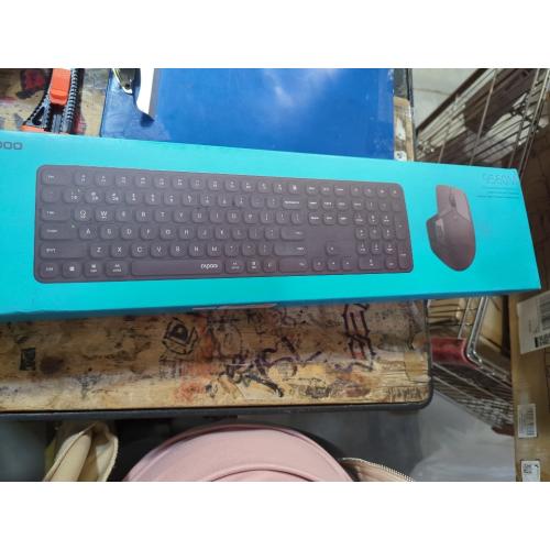 Rapoo 9560M Wireless Keyboard and Mouse Combo, Blade-Series E9550L 110-Key Ultra-Thin Keyboard and MT760SE Wireless Mouse, Support 4 Devices, Quiet, USB-C, Rechargeable, for Windows/Mac/Linux/Chrome