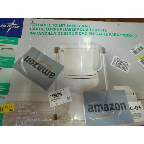 Silver Medline - Guardian Toilet Safety Rails, 300-lb. Weight Capacity, One Pair for One Toilet - Silver