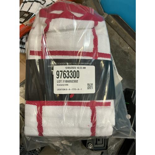 3 pack.    All-Clad Checked Kitchen Towel: Highly Absorbent, Super Soft Long Lasting - 100% Cotton, 17x30 Tea Towel for Cleaning & Drying Dishes, Pans, Glassware, or Countertops, (3-Pack), Chili