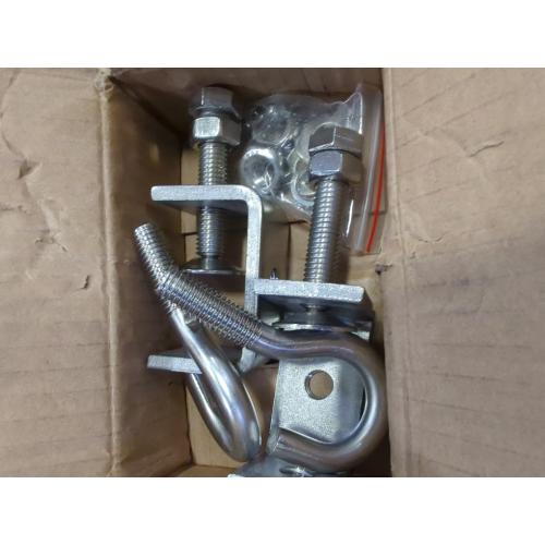 1 3/16 In Stainless Steel Small C Clamps  Heavy Duty Metal Threaded Hanging Screw Hook/Open Cup Bolt Hook, With Stable Wide Jaw Opening&Protective Pad/I-Beam Design (4PCS)