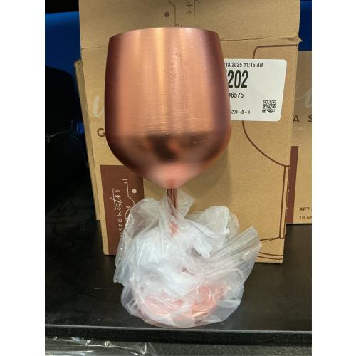 Gusto Nostro Stainless Steel Wine Glass - 18 oz - Unbreakable Rose Gold Wine Glasses for Travel, Camping and Pool - Fancy, Unique and Cool Portable Metal Wine Glass for Outdoor, Picnics (Set of 2)