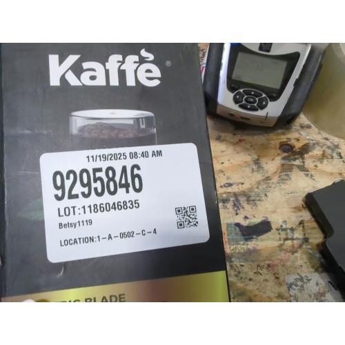 Kaffe One-Touch Coffee Grinder Electric w/Cleaning Brush (3 oz) - Coffee Grinders for Home Use - Up to 12 Cups of Coffee per Grind - Easy On/Off Coffee Bean Grinder - Matte Black