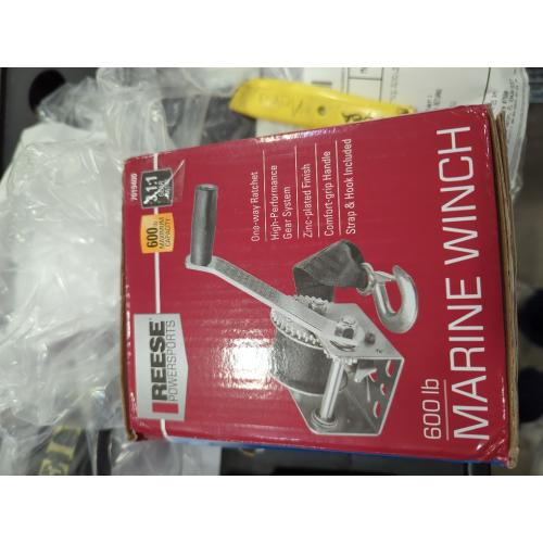 Silver 15Ft, Reese Towpower 7019400 Trailer Winch, Single-Speed, 600 lbs. Capacity, 15 Foot Strap