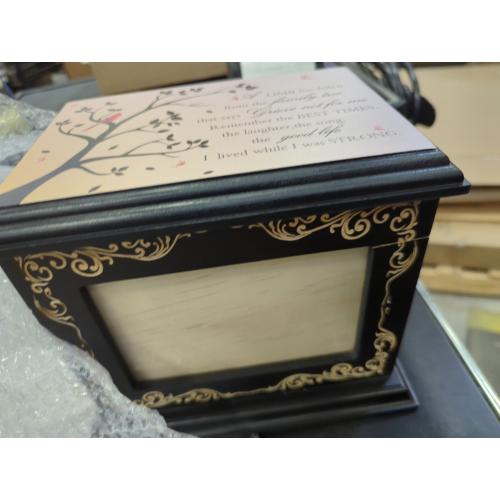 Cremation Urns for Human Ashes Adult Male or Female, Funeral Memorial Urns for Ashes with Photo Frame, Wooden Urns Box and Casket for Men Women, Burial Urn for Adults Up to 200 IBS
