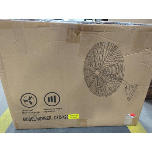 Yellow blade 24 Inch Wall Mount Fan, Heavy Duty Oscillating Wall-Mounted Fan with 8500 CFM, High Velocity 3 Speed Fans Indoor with Adjustable Tilting for Workshop, Garage, Patios, Commercial and Industrial