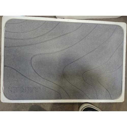 2 Pack Diatomaceous Earth Shower Mat, Stone Bath Mat, Nonslip Super Absorbent Fast-Drying Hard Bath Mat for Bathroom Shower Floor, 24 x 16 inch, Grey Wave Design