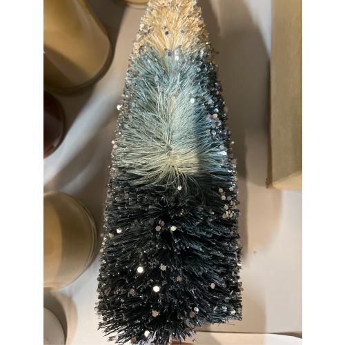 Christmas Large  and Medium Blue Ombre Glittered Bottle Brush Tree - Threshold™ (Set of 2, See the picture)