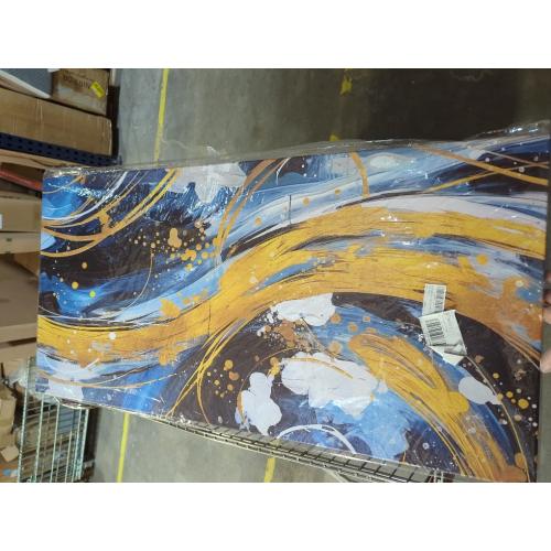 ENTANUB Abstract Canvas Wall Art for Living Room, Gold and Blue Wall Decor for Bedroom, Print Paintings Artwork, Size 29x59 Inches