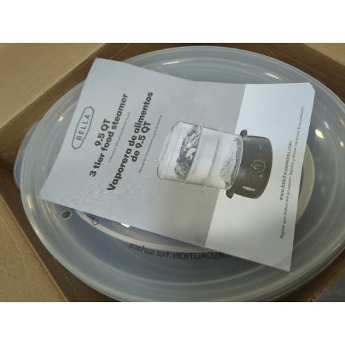 Bella - 9.5-Qt. 3-Tier Food Steamer - BlackClear