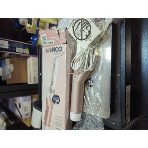 Conair Double Ceramic 1-1/2 Inch Curling Iron, 1.5-Inch Barrel Creates Soft Waves and Curls, Hair Curler for Use on Medium and Long Hair, White