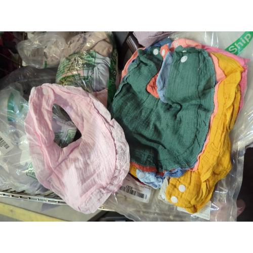 Kenning 18 Pcs Muslin Drool Baby Bibs Baby Girl Ruffle Bibs Absorbent Cotton with Snap Button for Boys Girls