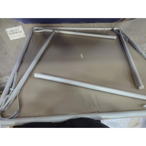 Sudden Comfort Portable EZ Slide Leg Lock Square Metal Padded Vinyl Top Folding Dining Card Table in Beige