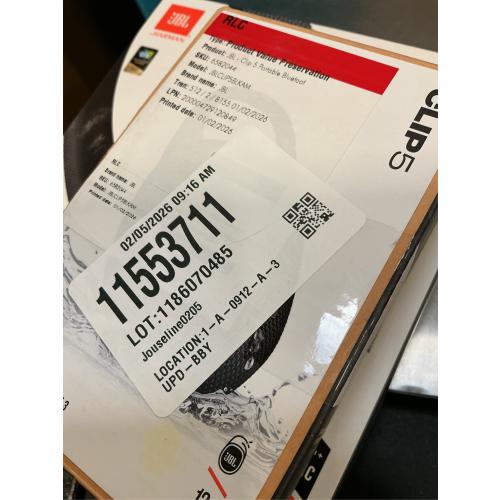 JBL Clip 5 Wireless Bluetooth Weather Resistant Portable Speaker